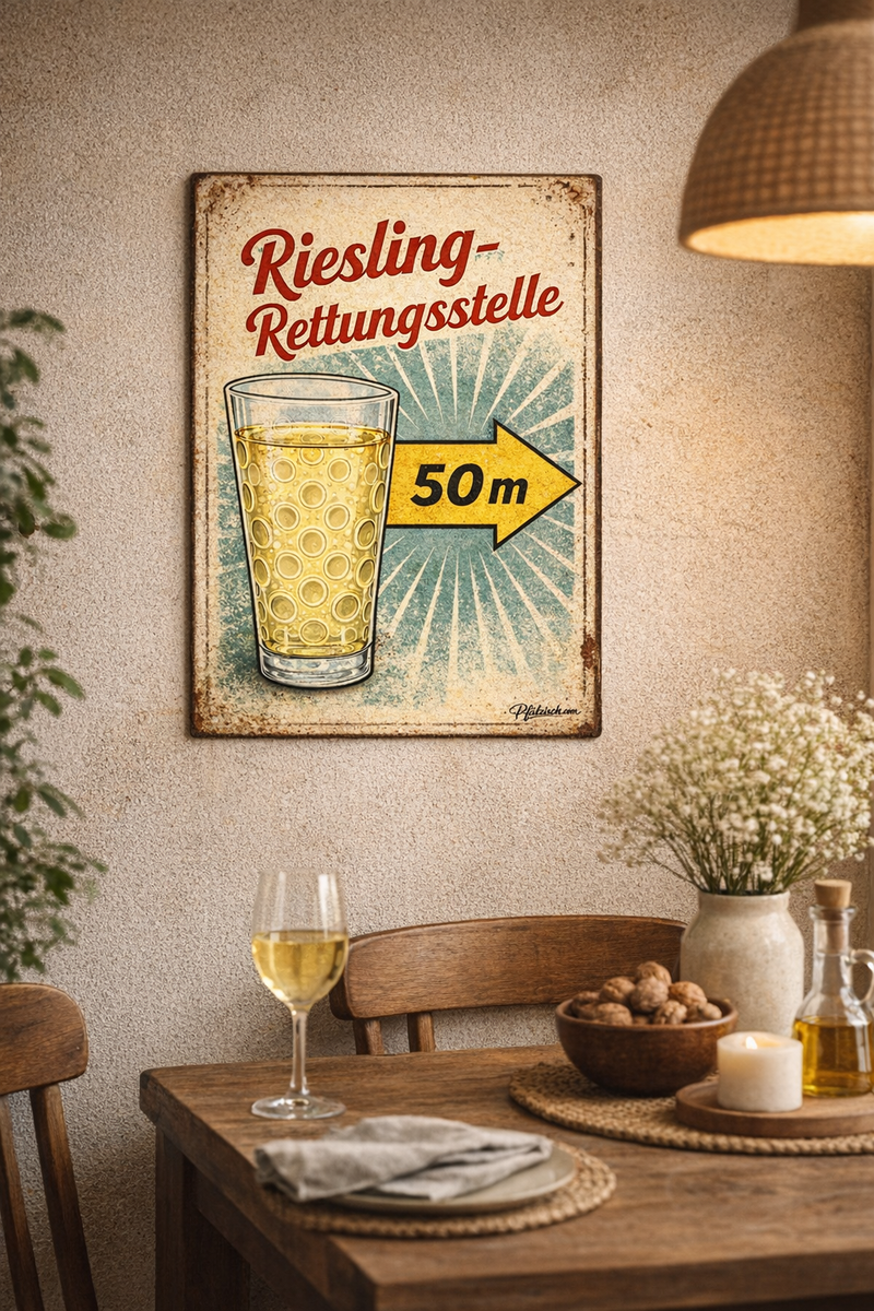 Riesling Rettungsstelle (Alu Schild 2 Größen) - PFÄLZISCH.com