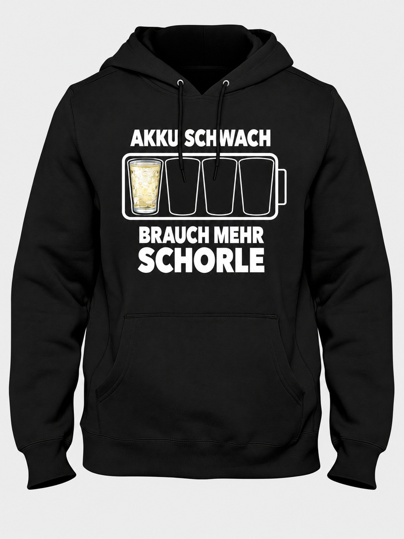 Dubbeglas Hoodie- Akku schwach brauch mer Schorle (Herren) - PFÄLZISCH.com