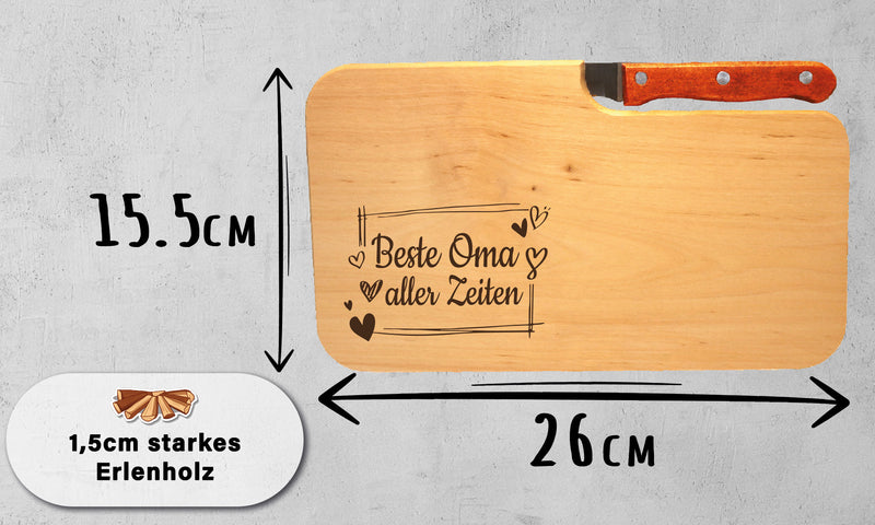 Schneidebrett mit Messer -Die beste Oma aller Zeiten - PFÄLZISCH.com