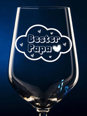 Weinglas als Geschenk für Papa/ Väter mit Gravur "Bester Papa" - PFÄLZISCH.com