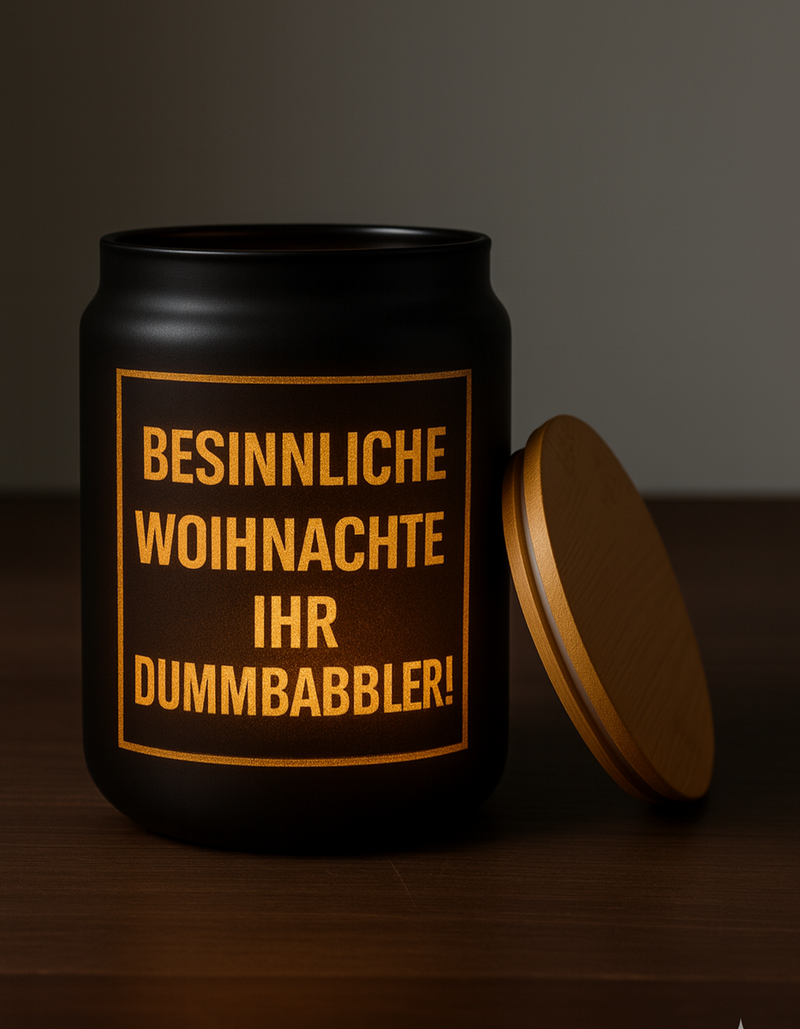 Besinnliche Woihnachte - 1 Liter Glas Pfalzleuchte - PFÄLZISCH.com