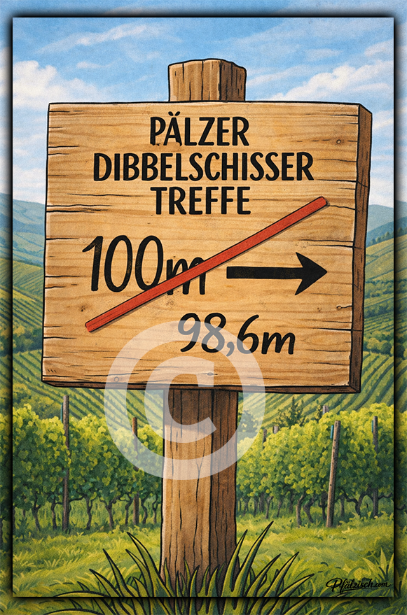 Dibbelschisser Treffe (Alu Schild 2 Größen) - PFÄLZISCH.com