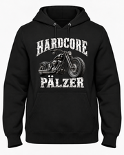 HARDCORE PÄLZER Biker Hoodie in Schwarz mit Motorradmotiv