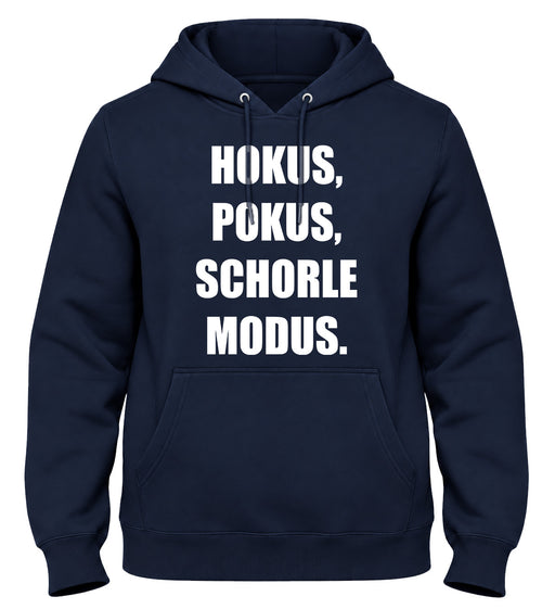 Hokus Pokus Schorle Modus Hoodie Herren in Navy – Pfälzer Kapuzenpullover mit Schorle-Spruch