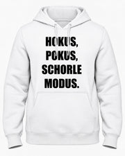 Hokus Pokus Schorle Modus Hoodie Herren in Weiß – Kapuzenpullover mit Schorle-Spruch