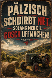 PÄLZISCH SCHDIRBT NET. – Alu Schild