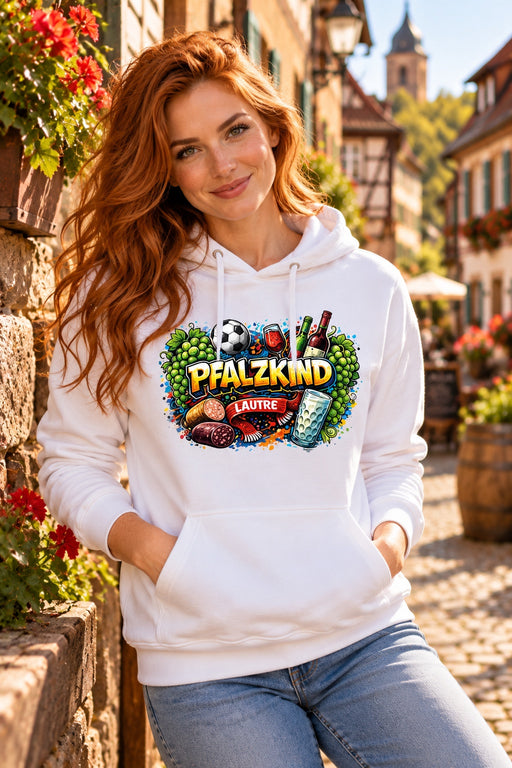 PFALZKIND Graffiti Damen Hoodie Weiß
