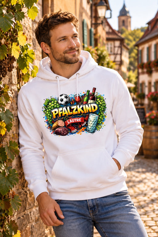 PFALZKIND Graffiti Herren Hoodie Weiß