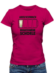 Dubbeglas T-Shirt - Akku schwach brauch mer Schorle - PFÄLZISCH.com