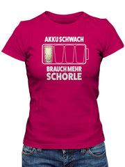 Dubbeglas T-Shirt - Akku schwach brauch mer Schorle - PFÄLZISCH.com
