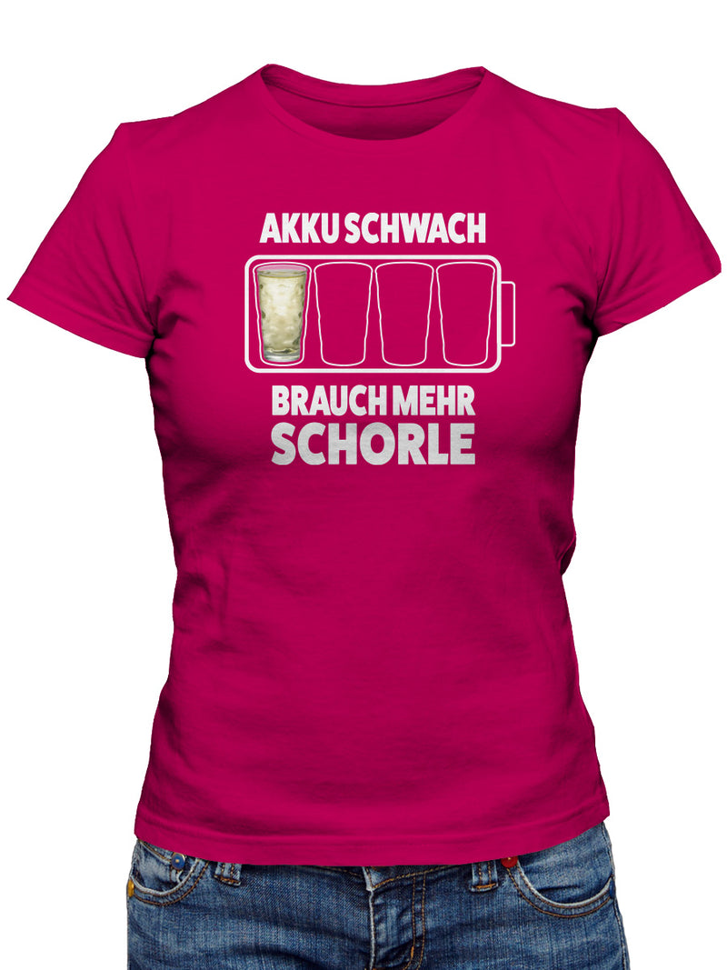 Dubbeglas T-Shirt - Akku schwach brauch mer Schorle - PFÄLZISCH.com