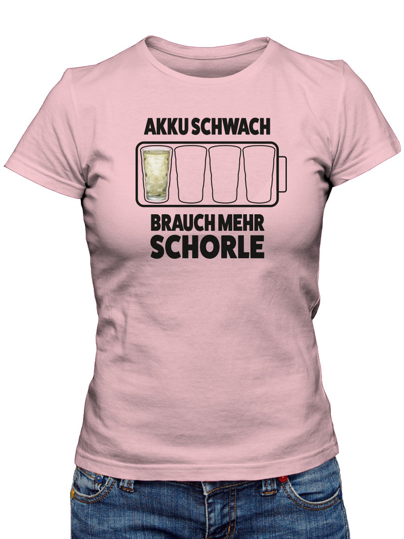 Dubbeglas T-Shirt - Akku schwach brauch mer Schorle - PFÄLZISCH.com