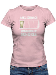 Dubbeglas T-Shirt - Akku schwach brauch mer Schorle - PFÄLZISCH.com