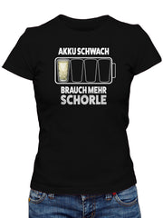 Dubbeglas T-Shirt - Akku schwach brauch mer Schorle - PFÄLZISCH.com