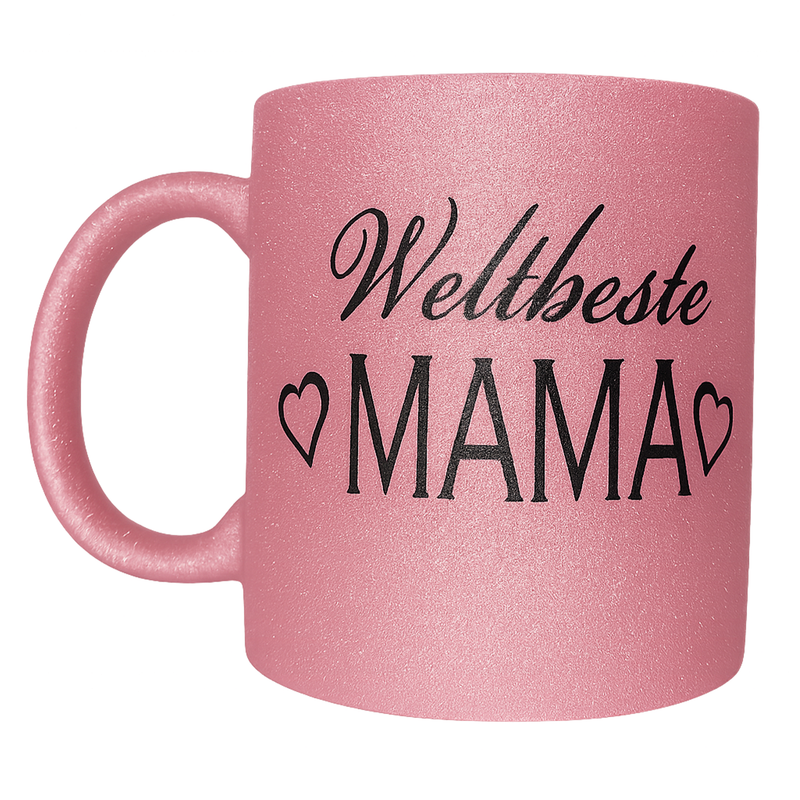 Weltbeste Mama- Tasse glitzer pink - PFÄLZISCH.com