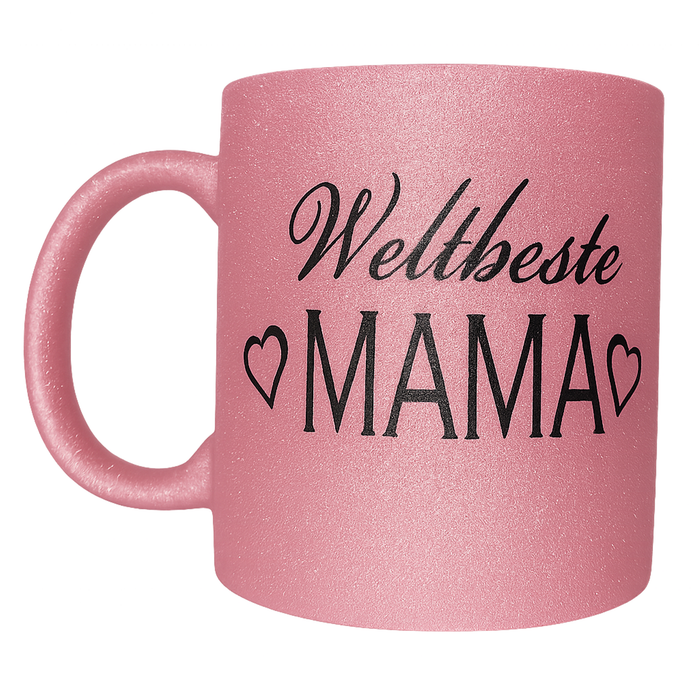 Weltbeste Mama- Tasse glitzer pink