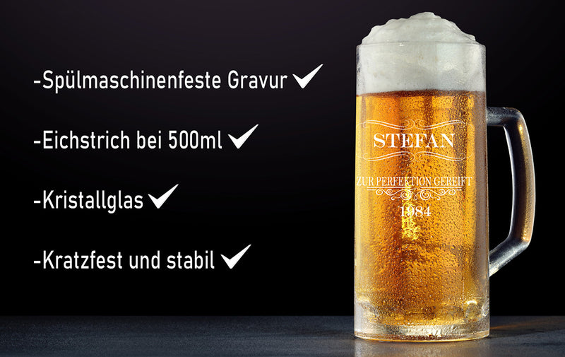 Bierglas Geburtstag - Zur Perfektion gereift - PFÄLZISCH.com