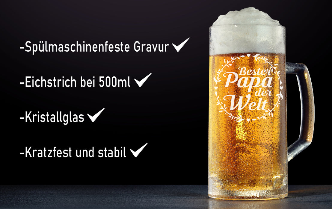 Bierglas "Bester Papa der Welt" - PFÄLZISCH.com