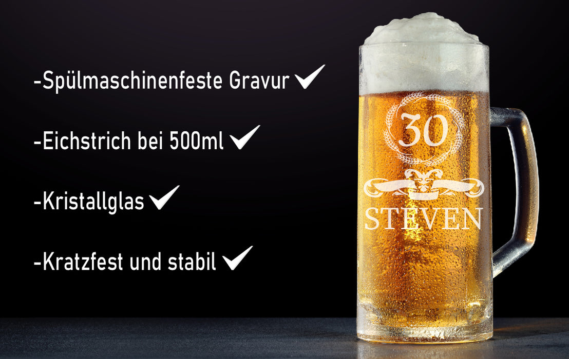 Bierglas mit Gravur für Geburtstag - PFÄLZISCH.com
