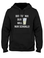 Der tut nix, der will nur Schorle! – Herren-Hoodie mit Pfälzer Dubbeglas-Motiv