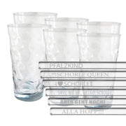 Dubbeglas - Glastrinkhalme 6er Pack optimal für Dubbegläser(mit Gravur 6 verschiedene Motive) - PFÄLZISCH.com