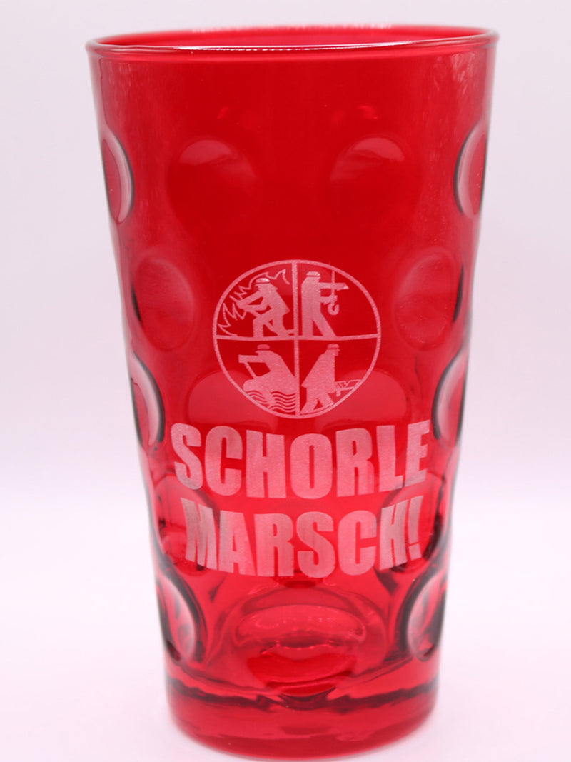 Feuerwehr Dubbeglas - Graviert mit "SCHORLE MARSCH" Logo - PFÄLZISCH.com