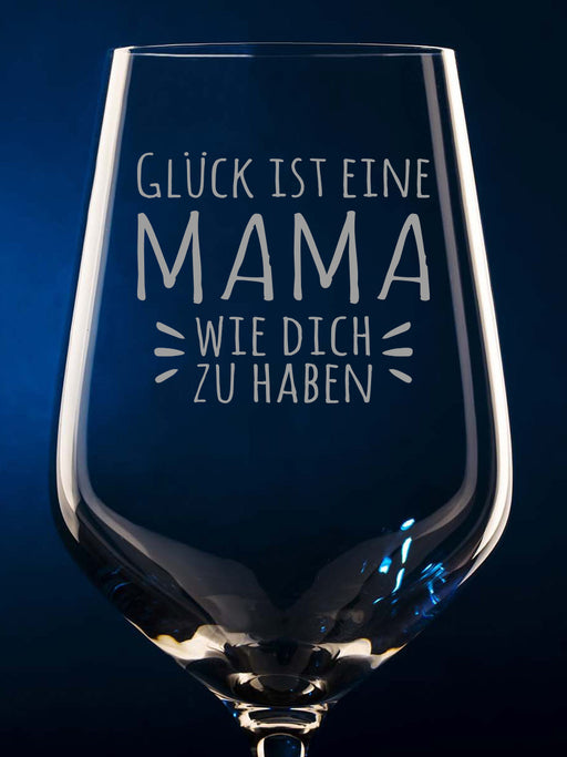 Weinglas für Mama "Glück ist eine Mama wie dich zu haben" - PFÄLZISCH.com