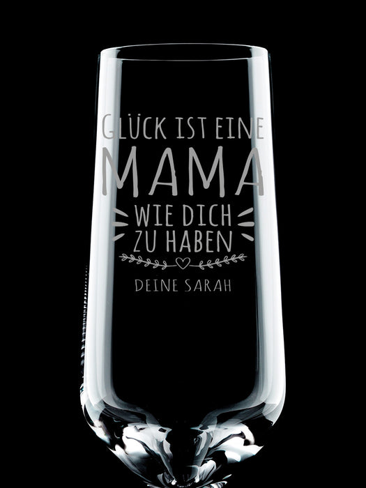 Sektglas - Glück ist eine Mama wie dich zu haben - PFÄLZISCH.com
