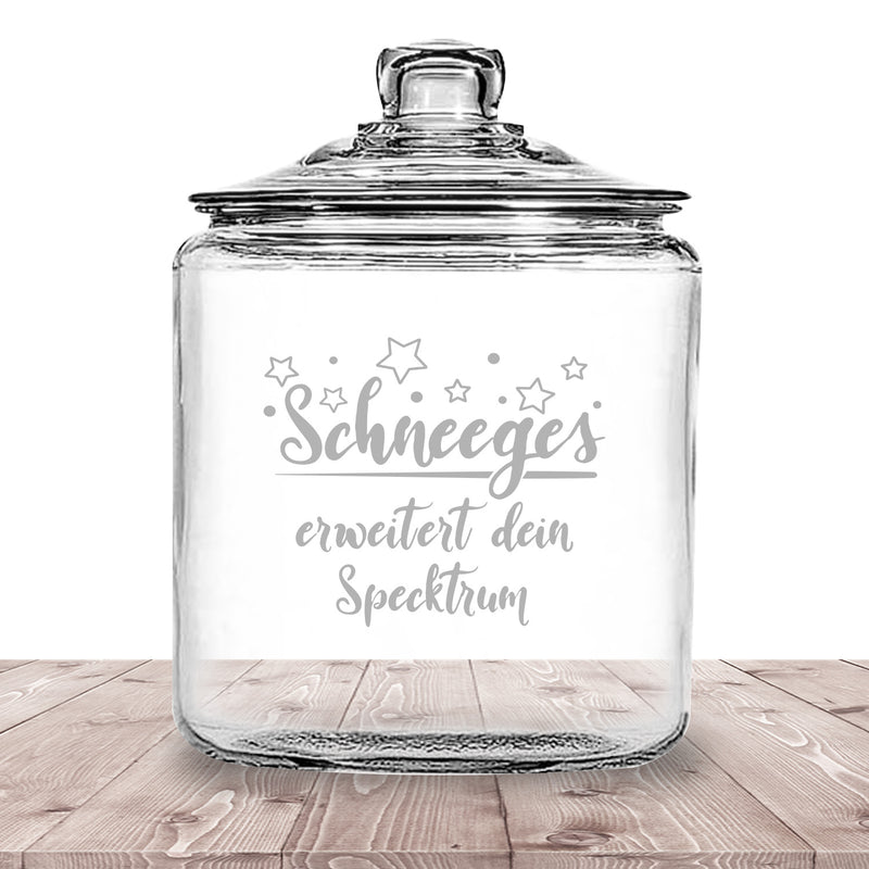 Schneeges Gravur Keksglas