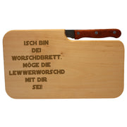 Schneidebrett mit Messer - Isch bin dei Worschdbrett - PFÄLZISCH.com