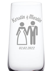 Personalisiertes Sektglas für Hochzeit – 210 ml, klarglas