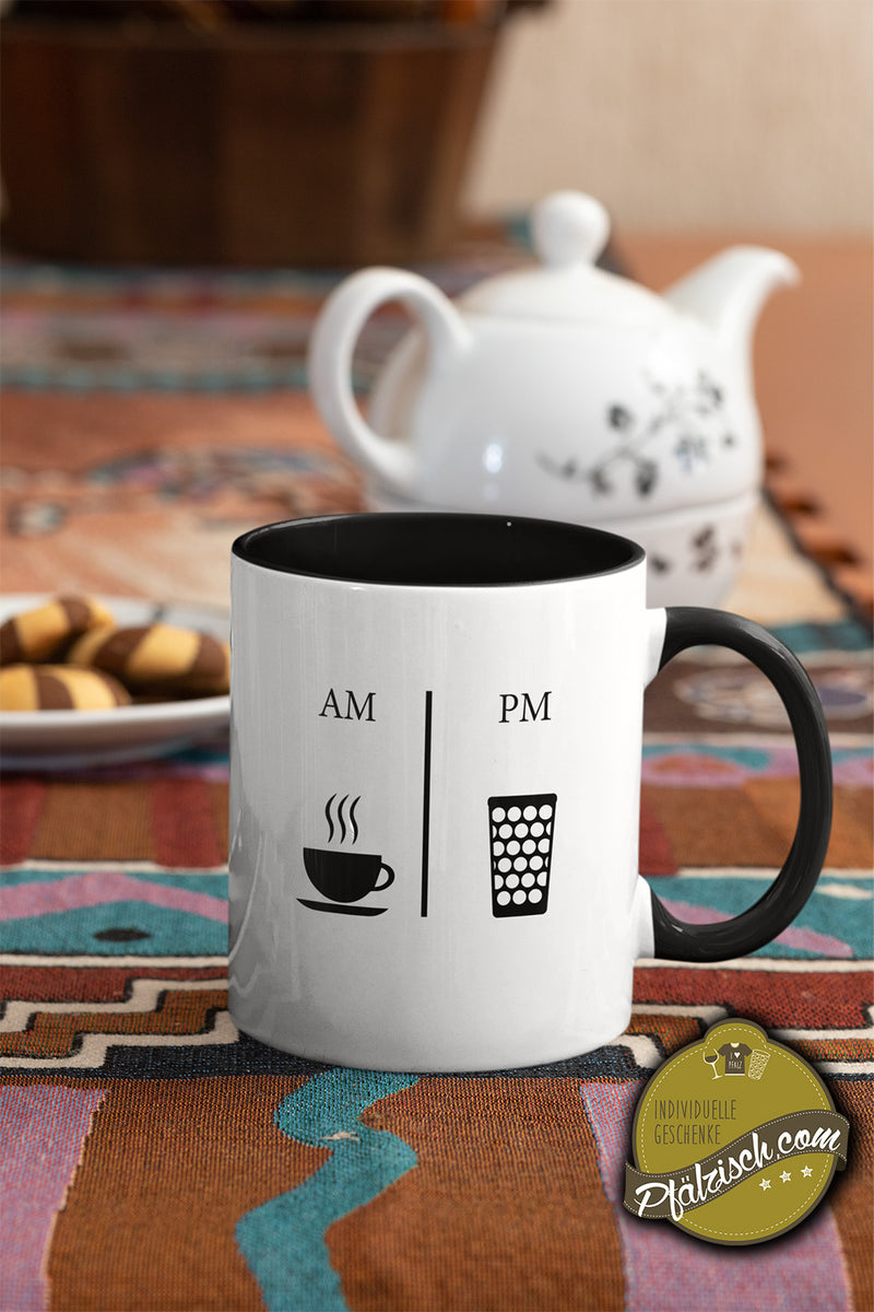 Kaffeetasse - morgens Kaffee abends Schorle - PFÄLZISCH.com