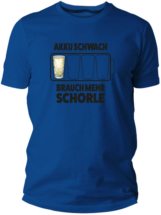 Dubbeglas T-Shirt - Akku schwach brauch mer Schorle - PFÄLZISCH.com