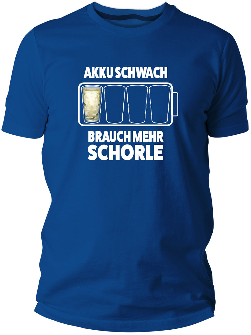Dubbeglas T-Shirt - Akku schwach brauch mer Schorle - PFÄLZISCH.com