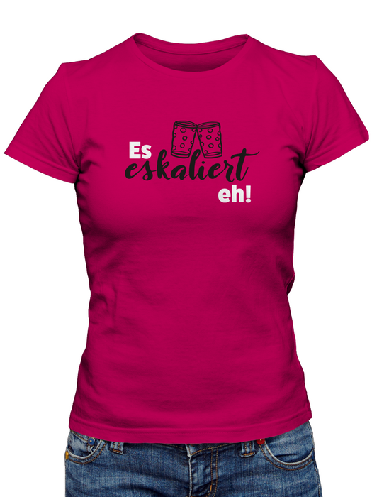 Es eskaliert eh - Dubbeglas Shirt - PFÄLZISCH.com