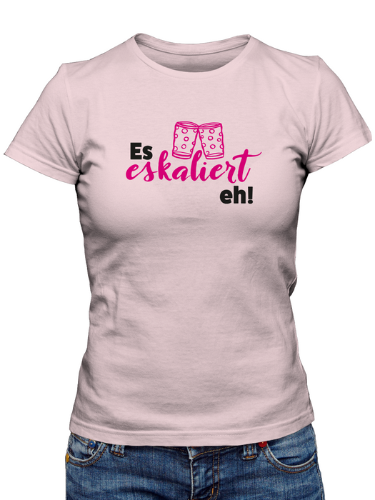 Es eskaliert eh - Dubbeglas Shirt - PFÄLZISCH.com