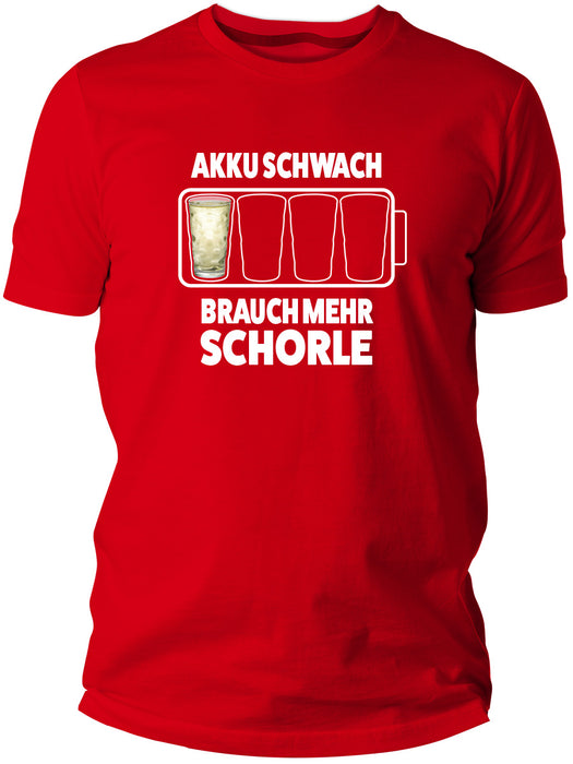 Dubbeglas T-Shirt - Akku schwach brauch mer Schorle - PFÄLZISCH.com