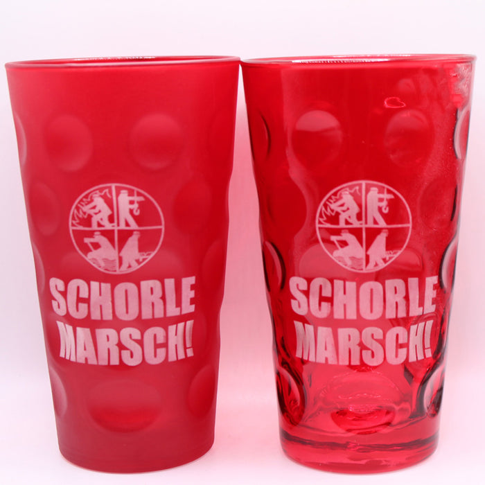 Feuerwehr Dubbeglas - Graviert mit "SCHORLE MARSCH" Logo