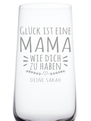 Sektglas - Glück ist eine Mama wie dich zu haben - PFÄLZISCH.com