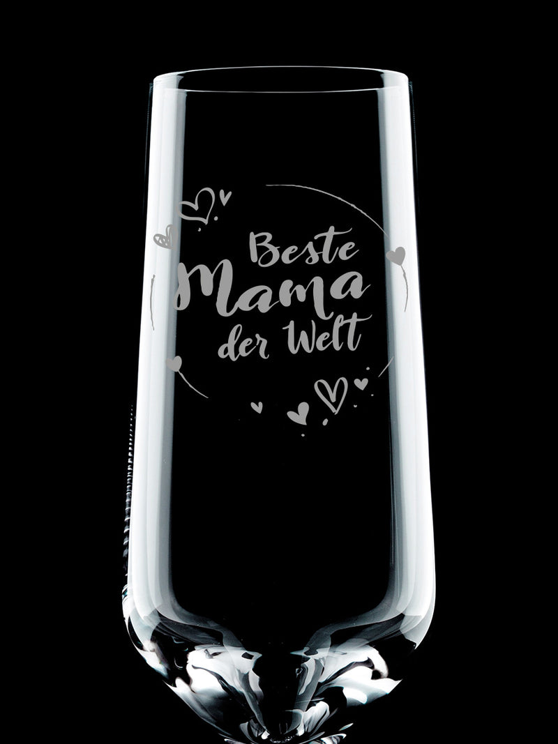 Beste Mama der Welt Sektglas graviert - PFÄLZISCH.com