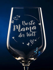 Weinglas mit Gravur "Beste Mama der Welt" - PFÄLZISCH.com