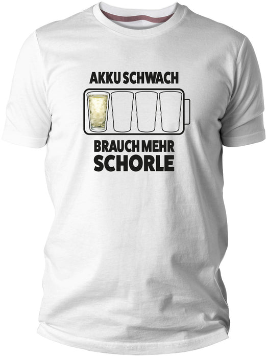 Dubbeglas T-Shirt - Akku schwach brauch mer Schorle - PFÄLZISCH.com