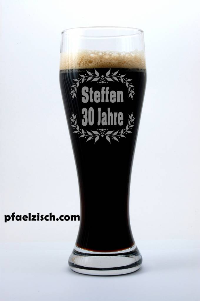 Weizenbierglas 0,5L Geburtstagsgeschenk mit Namensgravur - PFÄLZISCH.com